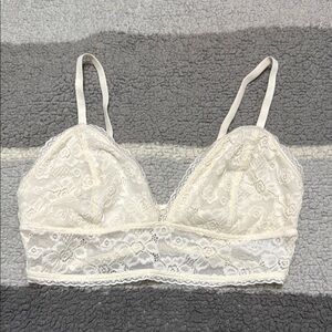Cream Lace Bralette with Adjustable Straps
